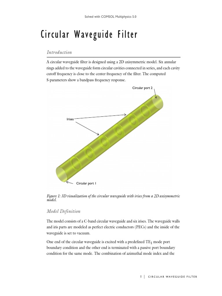 Circular Waveguide Filter Design | PDF | Waveguide | Electrical Engineering