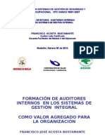 Auditorias Internas Diplomado NTC-OHSAS 18001 Versión 2007 (Modulo 4)