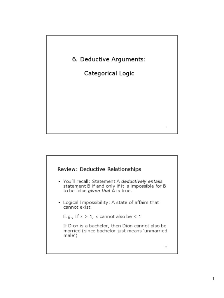 Categorical Logic | PDF | Deductive Reasoning | Argument