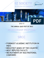 Annual Quiz Fest Sponsorship Proposal for SRCC