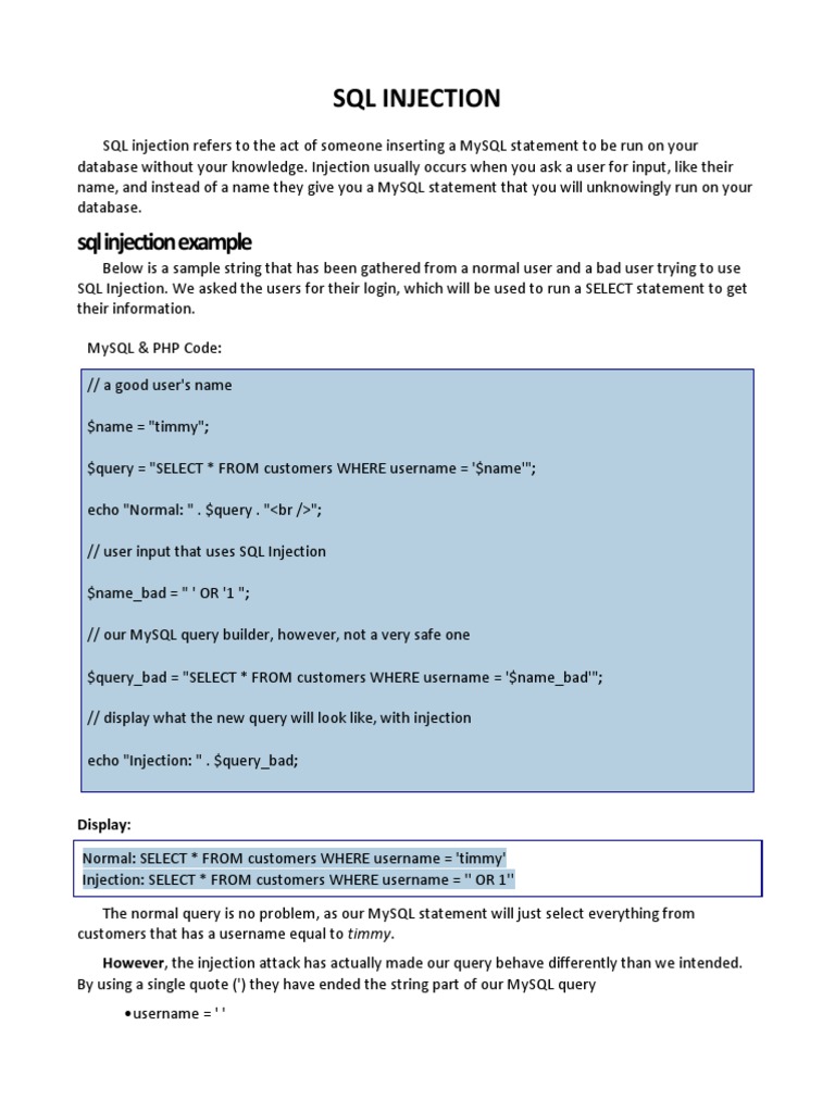 SQL Injection | PDF | Computer Security Exploits | Information Science