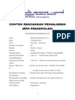 Contoh Rancangan Pengajaran (RPH Prasekolah)