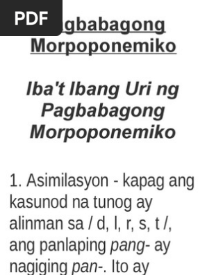 Pagbabagong Morpoponemiko Pdf
