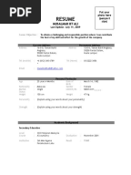 Fresh Graduate Resume Sample