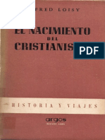 Loisy - Alfred El Nacimiento Del Cristianismo