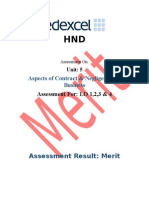 Aspects of Contract & Negligence For Business: Assessment Result: Merit