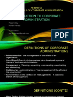 Introduction to Corporate Administration