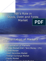 Role of RBI in Stock, Debt and Forex Market