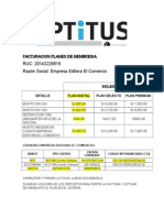 Facturacion Planes de Membresia - Crédito Plan Digital