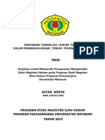 Tesis Kebijakan Formulasi Hukum Pidana Dalam Penanggulangan Tindak Pidana Kehutanan PDF