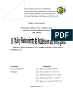 Trabajo Grupal Lineamiento Upel El Titulo y El Planteamiento Del Problema