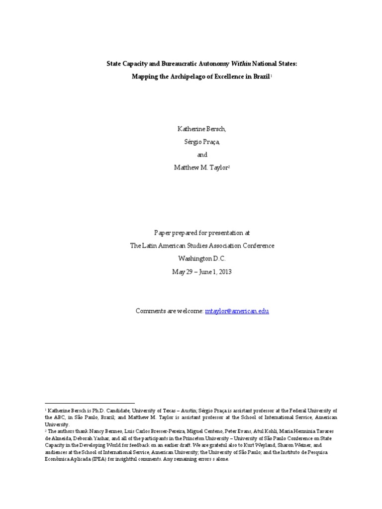 Brazil's Bureaucratic Capacity Analysis | PDF