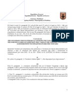  Vendimit Per Taksat Administrative Per Dhenien e Lejes Se Ndertimit Dhe Tarifat Per Ndikimet Nga Rritja e Dendesitetit Te Infrastruktures Per Vitin