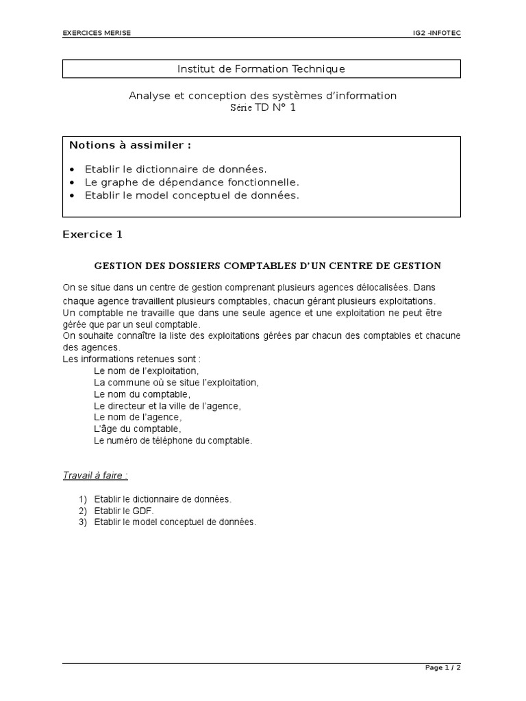 Exercices corrigés de Merise PDF | PDF | Business | Affaires