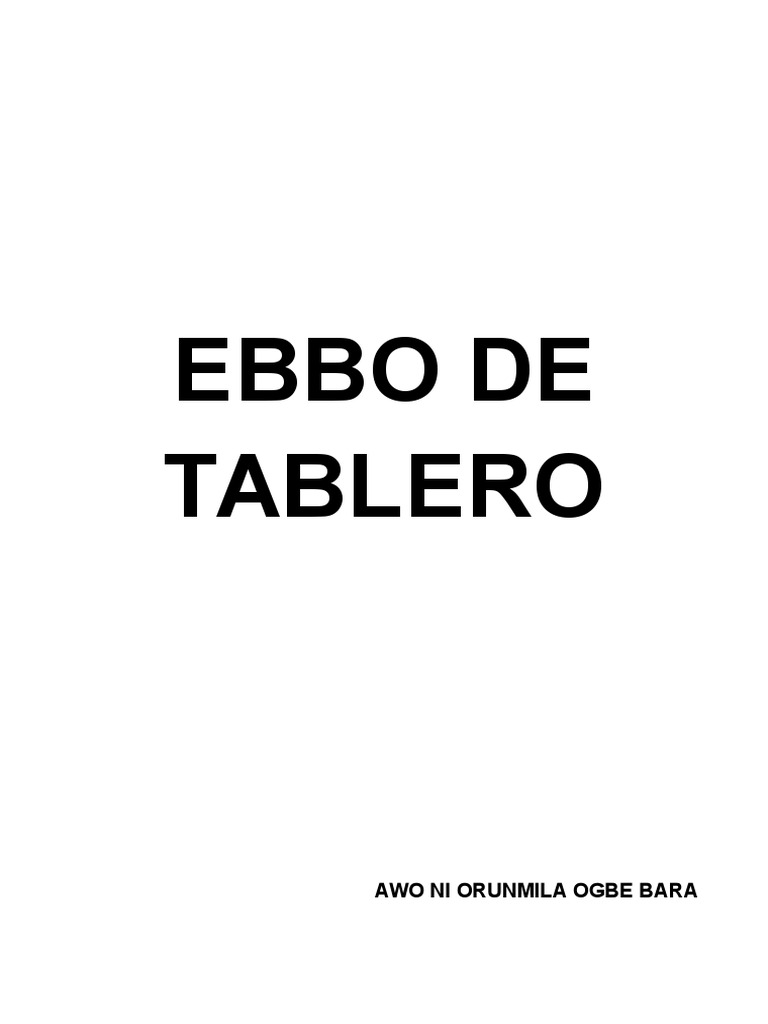 Preparación del Ebbo Ogbé Bara | PDF | Artes del Lenguaje y Comunicación