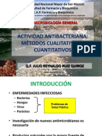 Actividad Antibacteriana Métodos Cualitativo y Cuantitativos Q.F. Julio Ruiz Quiroz