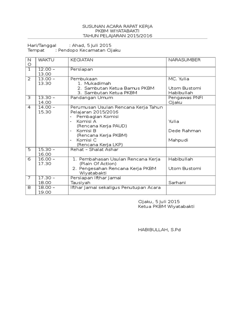 Rundown Acara Anniversary Perusahaan