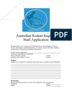 Australian Rodent Registry Staff Application