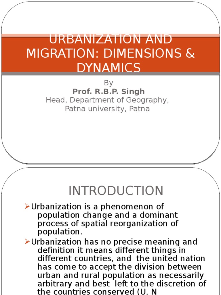 Urbanization and Migration | PDF | Slum | City