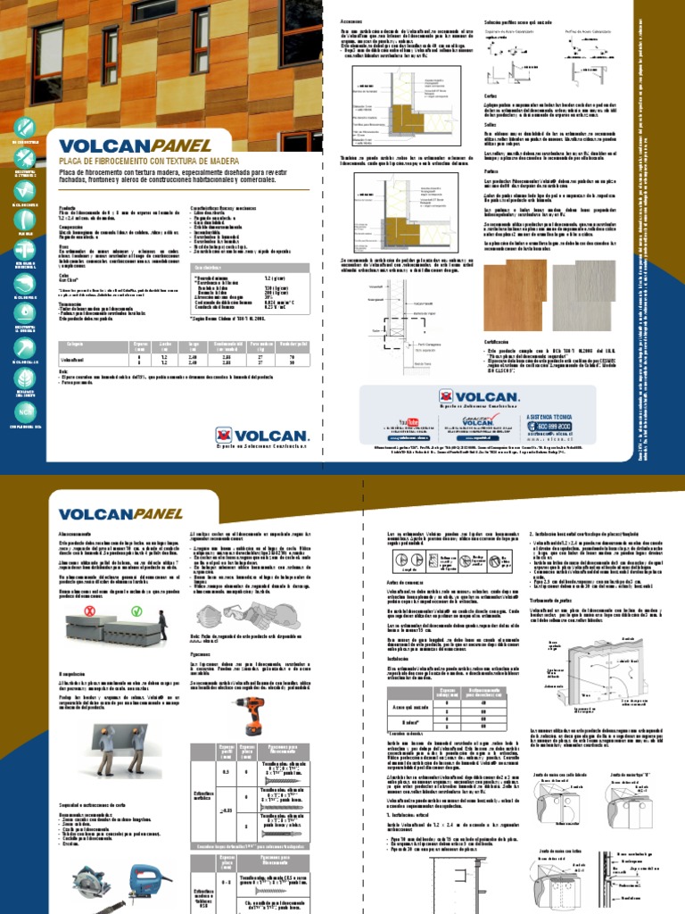 Ficha Volcanpanel | PDF | Tornillo | Herramientas