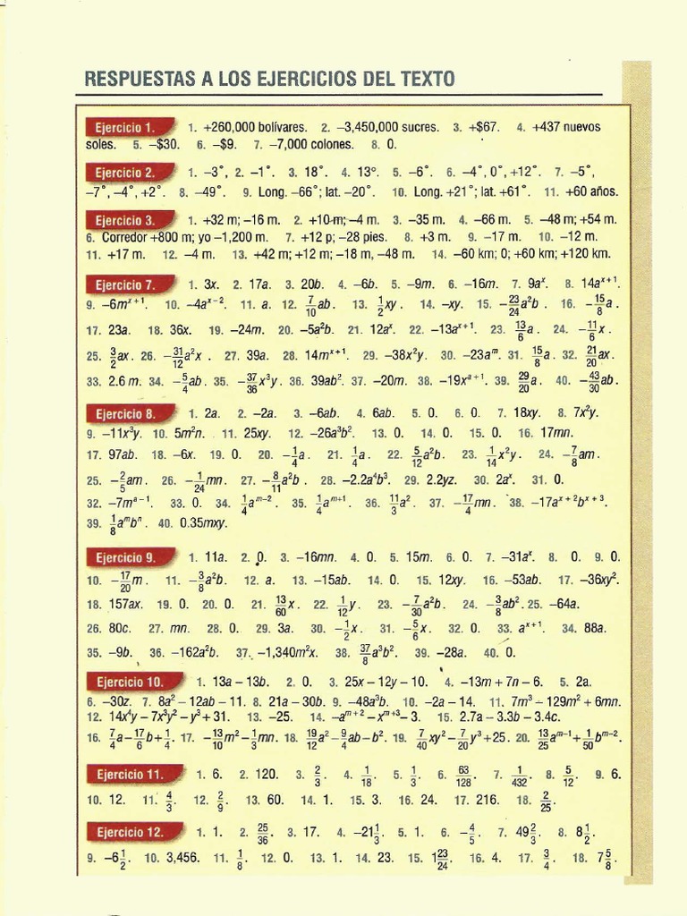 Algebra de Baldor Respuestas (Nueva Imagen)