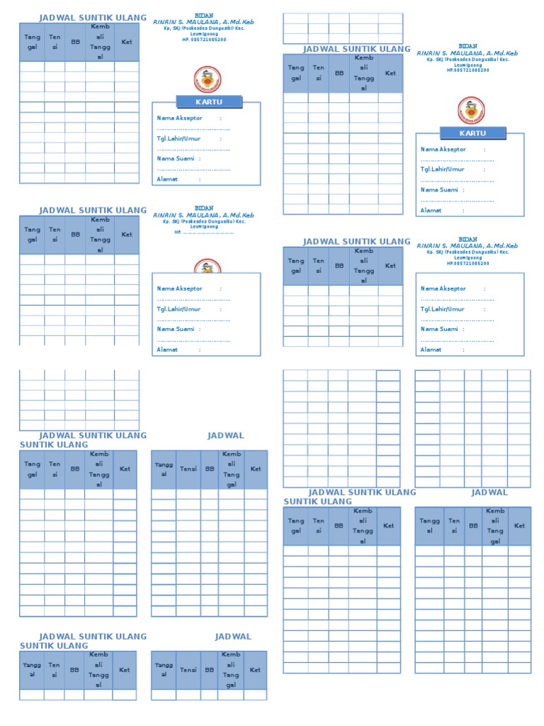 Kartu Akseptor KB Warna | PDF