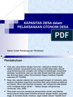 Kapasitas Desa Dalam Pelaksanaan Otonomi Desa