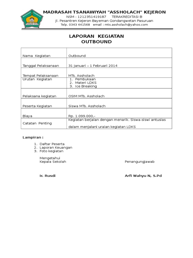Laporan Kegiatan Outbound