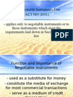 The Negotiable Instruments Law in a Nutshell