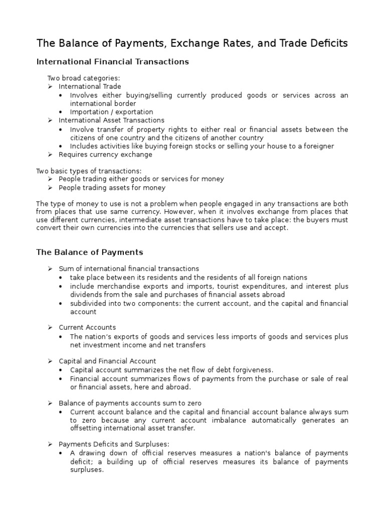 Balance of Payments Overview | PDF | Balance Of Payments | Current Account