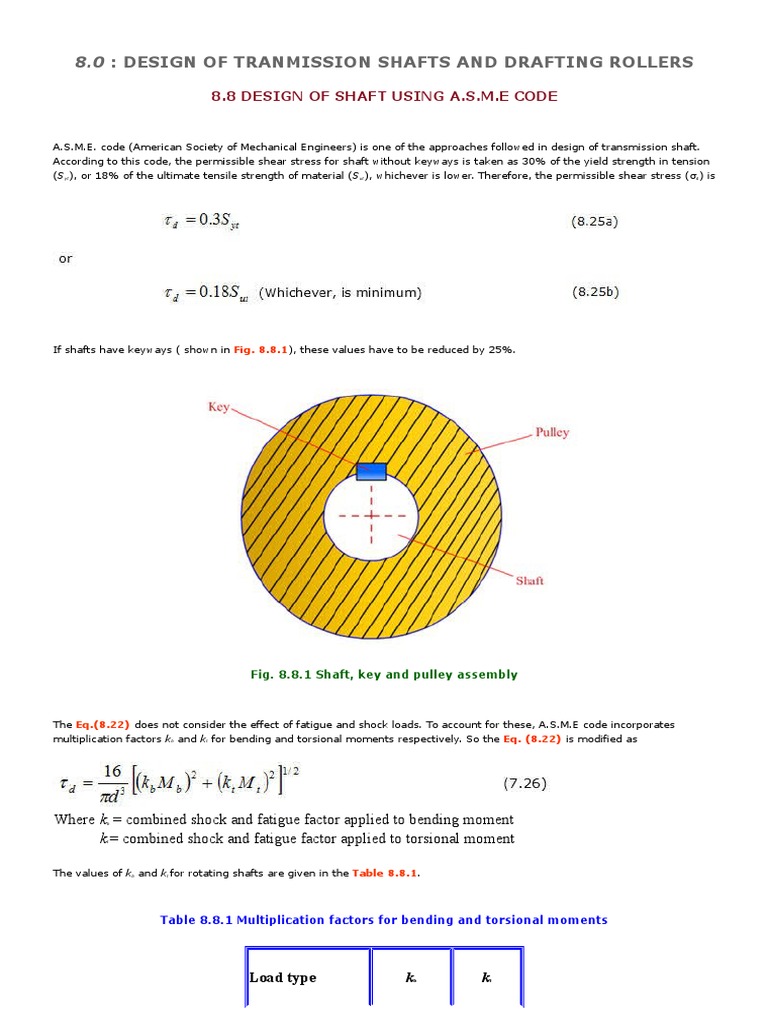 ASME Shaft Design Guidelines | PDF | Strength Of Materials | Bending