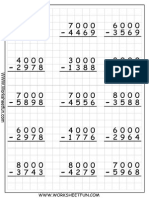 4D R Subtraction WS 3