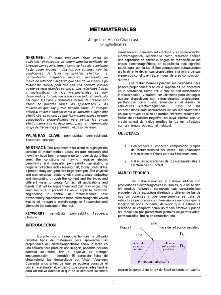 Metamateriales | PDF | Metamaterial | Electrón