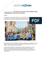 EspNota de prensa marcha medioambiente en Vaticanoañol Press Release