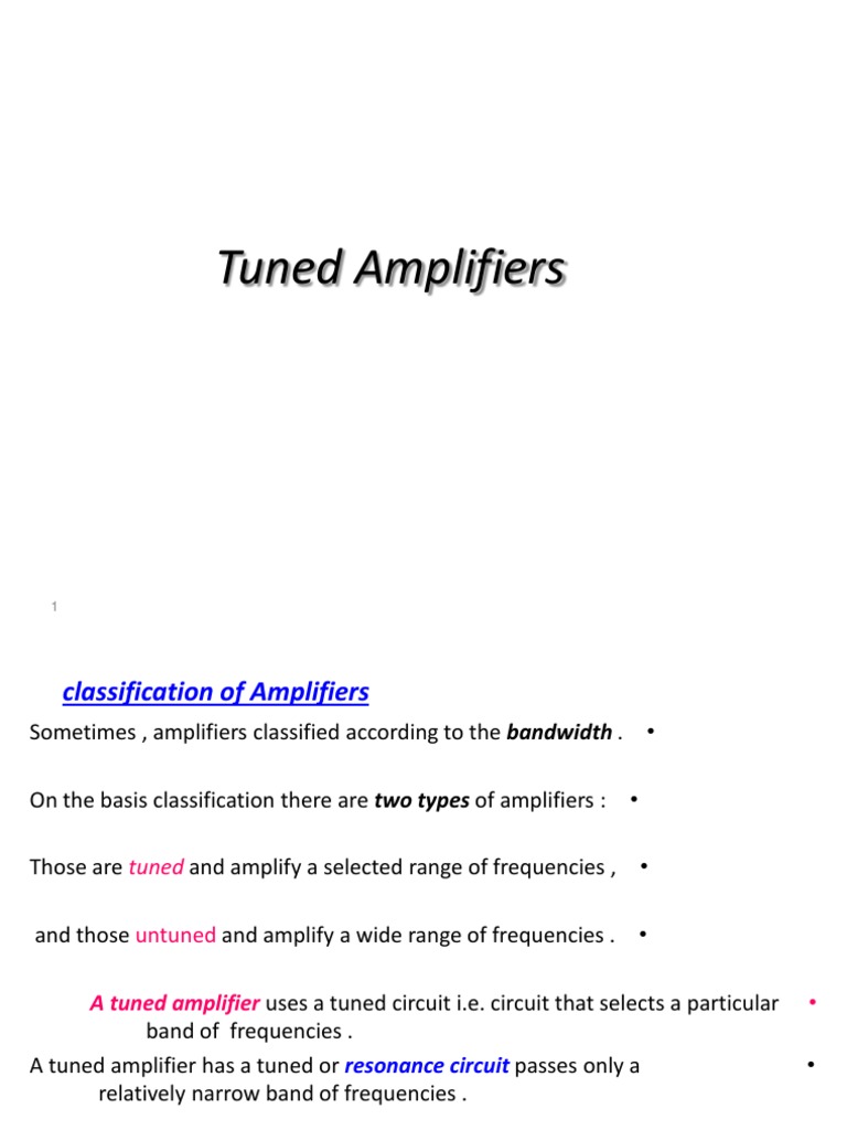 Tuned Amplifiers PDF Amplifier Electrical Impedance