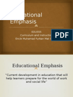 edu555 week 7 educational emphases