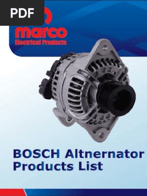 Marco Bosch Altnernator Products List Opel Volkswagen