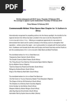Download 2010 Commonwealth Writers Prize Africa Region Shortlists by Books LIVE SN27042594 doc pdf