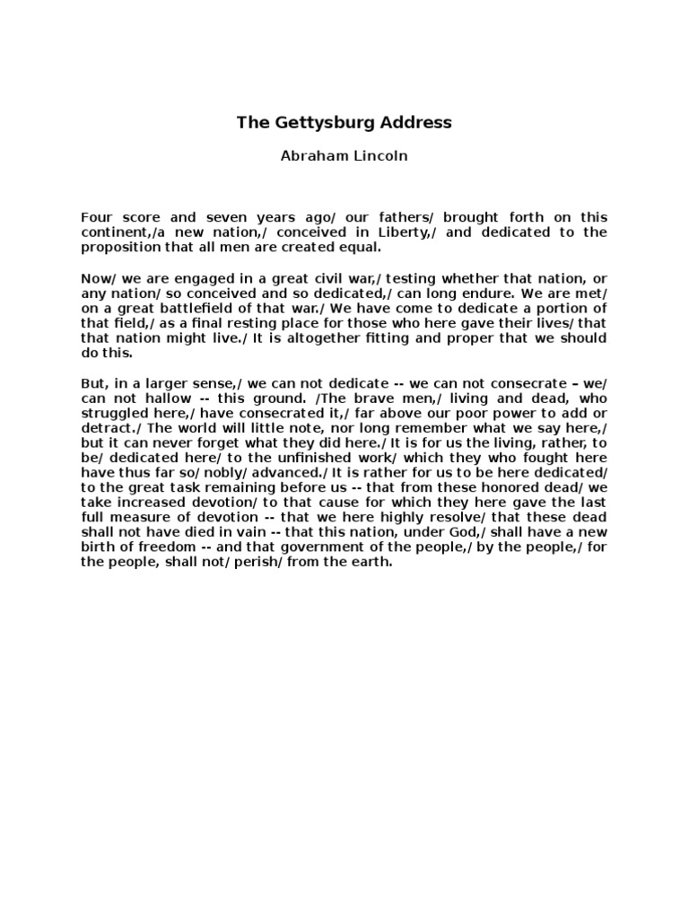 The Gettysburg Address | PDF