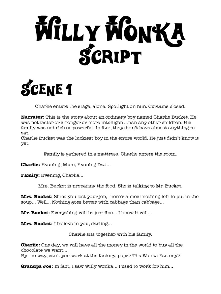 Wonka Script PDF Leisure