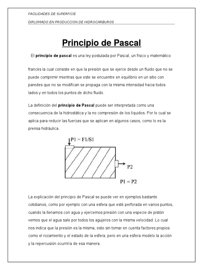 Principio de Pascal | PDF | Bomba | Pistón