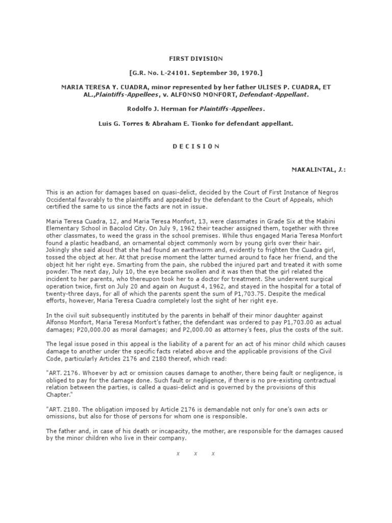 Torts Cases 2 Lawsuit Judgment (Law)