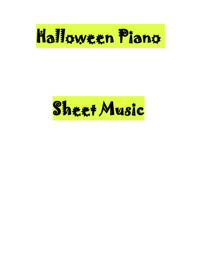 Halloween Piano Sheet Music