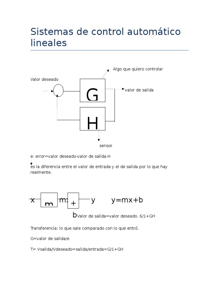 Control de Sistemas Automáticos Lineales | PDF | Sistema de control ...