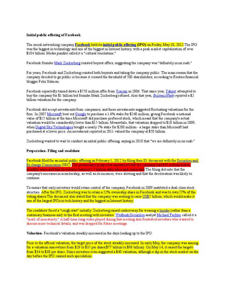 Ipo Initial Public Offering Stock Market