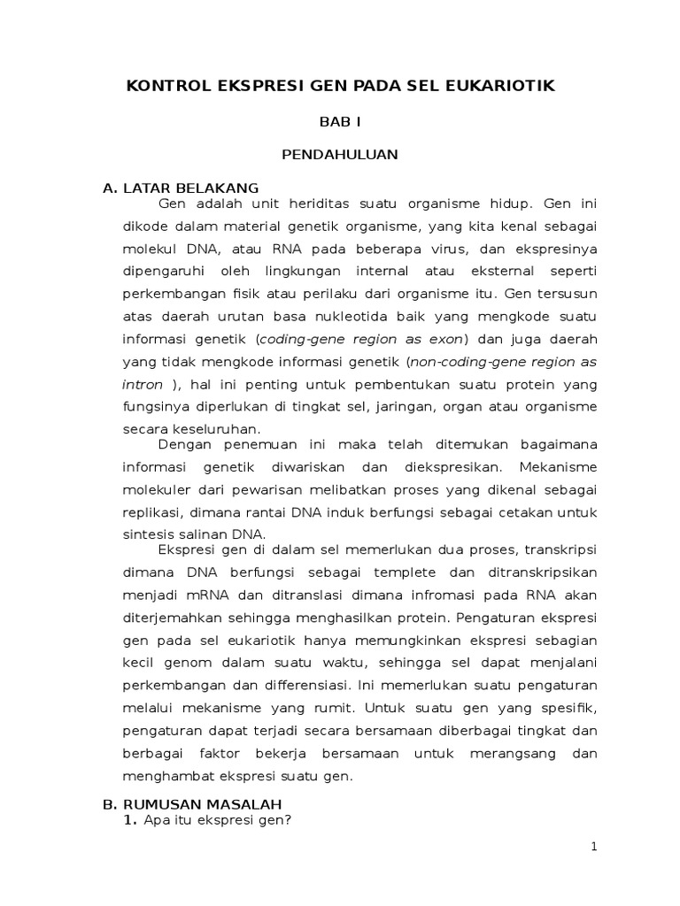 Kontrol Ekspresi Gen Eukariotik | PDF | Kesehatan Holistik | Sains ...