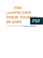 Recetas Caseras para Limpiar Bisutería de Plata