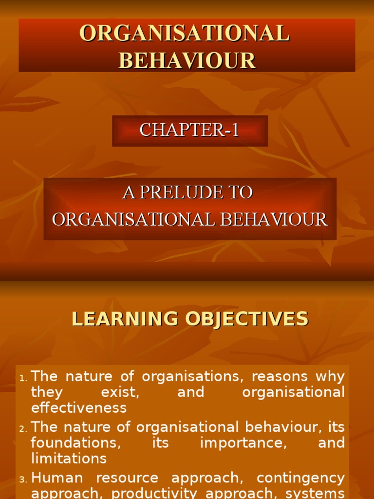 Human Behavior Correction Education Chapter 1 Chapter 1 | PDF | Organizational Behavior | Sociology