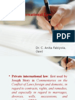 Private International Law: Dr. C. Anita Fabiyola, (Law)