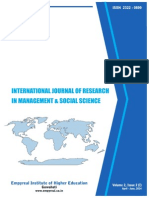International Journal of Research in Management & Social Science Volume 2, Issue 2 (I), April - June 2014